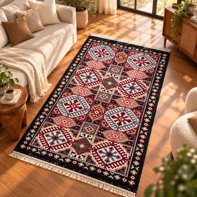 Imagen del producto de Alfombra BiggHome - 120 x 180 cm, lavable a máquina, duradera, diseño moderno para sala de estar, modelo SA25EU, 47.24 x 70.87 pulgadas, 5.7 lbs