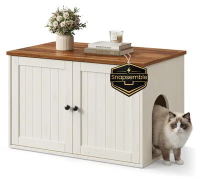Produktbild von SONGMICS Home Katzenklo-Schrank, Snapsemble – superschnelle Montage – Größe 80 x 50 x 50 cm