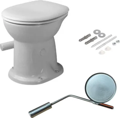 Produktbild von Duravit Duraplus Trockenklosett mit Klappengarnitur und Befestigung Stand WC Trocken-WC
