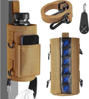Produktbild von Sporttas mit magnetischer Befestigung, für Smartphone, Wasserflasche, Schlüssel und Kleidung, braun