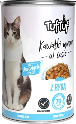 Produktbild von TufTuf Katzenfutter - feuchte Katzennahrung - Dose Fisch - 415g Fisch in Sauce