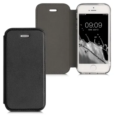 Produktbild von kwmobile 17148.01, Flip case, Apple, iPhone SE / 5 / 5S, 10,2 cm (4"), Schwarz
