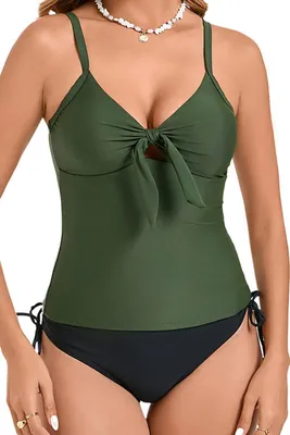 Produktbild von VILOREE Mode Damen Tankini Set Zweiteilige Bademode Badeanzug Nechholder Bauchwe