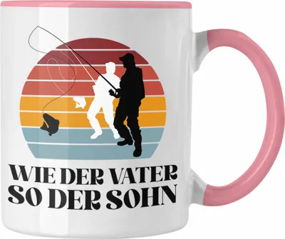 Produktbild von Trendation - Angler Tasse Geschenk Männer Sohn Spruch Lustig für Fischer Geschenkidee Angeln Becher (Rosa)