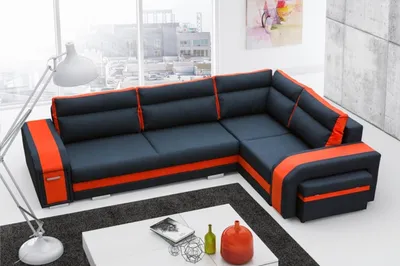Immagine prodotto di Divano angolare soggiorno divano letto set L forma tessuto pelle nuovo