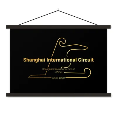 Produktbild von MuchoWow® Textilposter Formel 1 - Shanghai - Rennstrecke 120x80 cm mit schwarzem Rahmen - Wanddeko