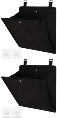 Productafbeelding van Famanu schoenenorganizer voor wandmontage - opvouwbaar, zelfklevend, ruimtebesparend - 2 stuks (zwart)