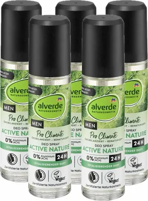 Obrázek produktu pro 5 x alverde MEN - Deodorant s rozprašovačem Deodorant Active Nature (5 x 75 ml)