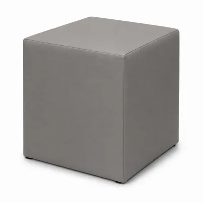 Produktbild von Sitzhocker Sitzwürfel | Bodenkissen Hocker | Sitzwürfel Kunstleder | Fußhocker Wohnzimmer | Sitzwürfel 40x40x40 | Sitzwürfel Holzwerkstoff (Grau)