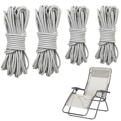 Ersatz-Gummiseile für Relaxstühle, 4 Stück, 2x2,45 m + 2x1,45 m, grau