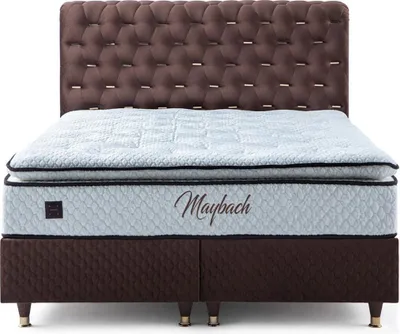 Produktbild von Braunes Doppelbett Designer Rechteckiges s Schlafzimmer Bett