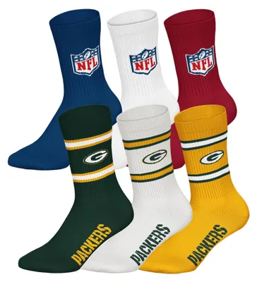 Produktbild von NFL Uni Socken, 6er Pack - NFL Teams, 6Pack Crew Socks, Football, Logo, Baumwollmischung Green Bay Packers/Mix 39-42