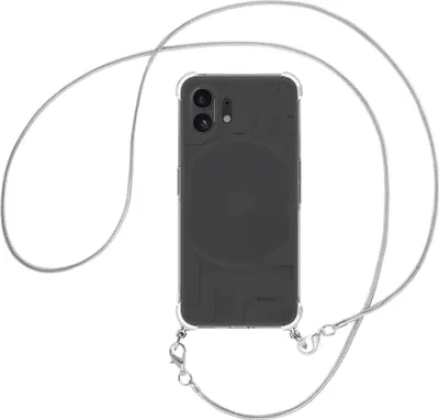 Produktbild von Handykette Backcover-Schutzhülle mit Band (Metall silberfarben) für Nothing Phone (2) (A065, 6.7'') - silberfarbene Snake-Kette