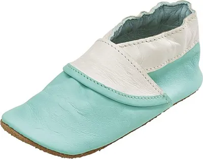 Produktbild von Lupilu Baby Krabbelschuhe Echtleder Atmungsaktiv chromfrei rutschfest Türkis/Weiß 16/17