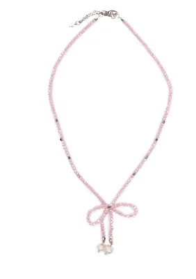 Produktbild von Kurze Kette Schleife mit echten Süßwasserperlen von collezione alessandro