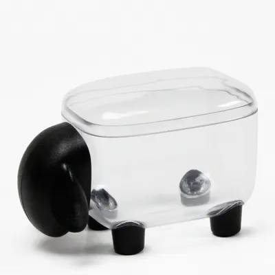 Produktbild von Aufbewahrungsdose Behälter Schaf Schwarz-Transparent Kunststoff ca. 12,5 x 7,7 x 8 cm