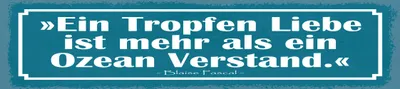 Produktbild von vianmo Holzschild 10x46 cm Zitat  Ein Tropfen Liebe ist mehr als ein Ozean Verstand