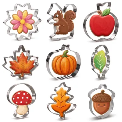 Produktbild von Ausstechformen Set Herbst 9-teilig Edelstahl