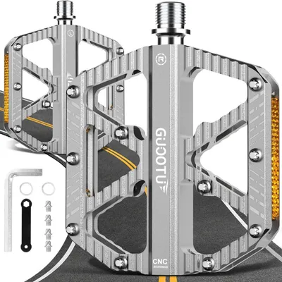 Obrázek produktu pro CNC hliníkové pedály pro horská kola, lehké, s 3 utěsněnými ložisky, protiskluzové, stříbrné