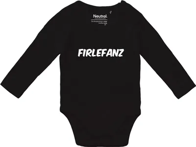 Produktbild von Huuraa Baby Body Firlefanz Schriftzug 62 Black  Baumwolle Fairtrade Langarmbody Geschenkidee