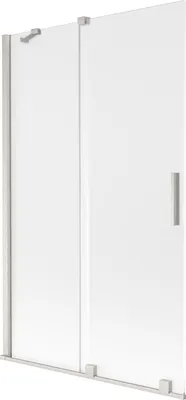 Produktbild von Mexen Velar Duschwand, 2-flügelig, verschiebbar, 110 x 150 cm, satiniert, gebürstetes Nickel - 896-110-000-31-97