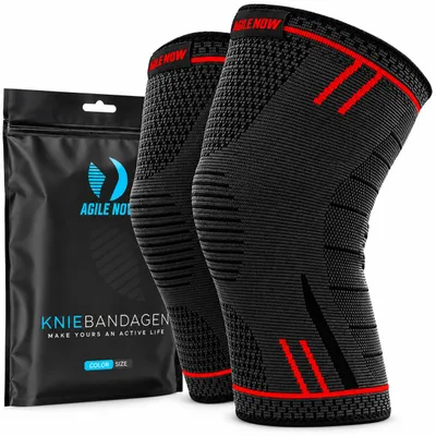 Produktbild von AGILE NOW Kniebandage, Rot, Größe XL, KI-generiertes Bild