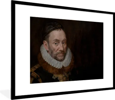 Produktbild von MuchoWow® Gerahmtes Poster Wilhelm von Oranien - Gemälde - Alte Meister - Kunst 80x60 cm - Poster mit Schwarzem Bilderrahmen Wandposter Rahmen Foto Bilder - Schlafzimmer-Dekorationen - Fotoposter