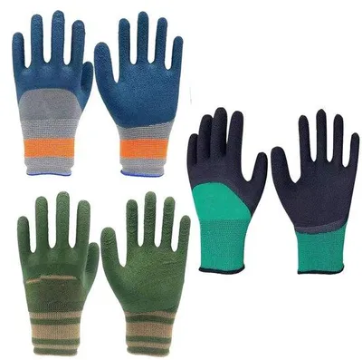 Produktbild von Gartenhandschuhe Gummi - Wasserfest und Durchstichfest - 20 cm Länge - Grün und Schwarz