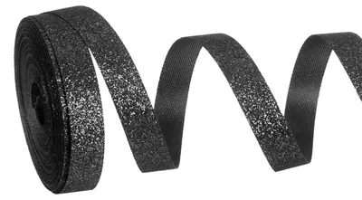 Glitter-Lint-Rolle 7,5 cm x 10 m, Schwarz, Polyester
