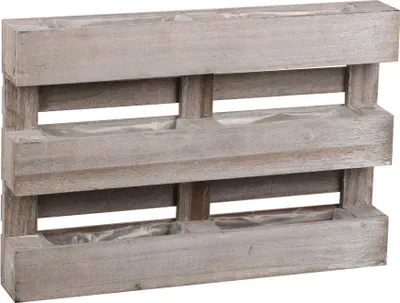 Produktbild von UNUS Deko Paletten Pflanzkasten grau Blumenkasten Wanddeko Holz 60x41x8,5 cm