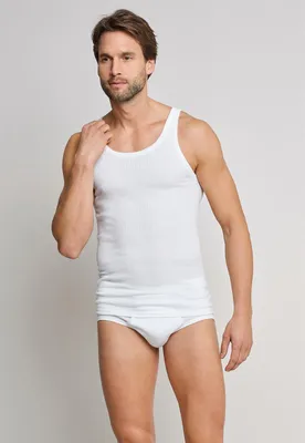 Produktbild von 2er - Pack Schiesser Herren Unterhemden ohne Arm, Doppelripp, Weiß, Achselhemden, Größe:7 (XL)