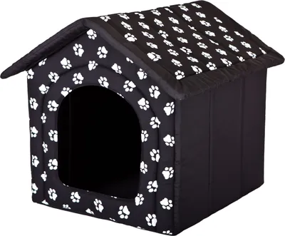 Zdjęcie produktu dla PillowPrim buda dla psa legowisko dla psa legowisko dla kota legowisko dla kota XL - 60x55 cm czarne z łapkami