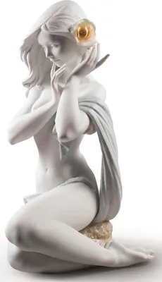 Obrázek produktu pro Casa Padrino porcelánová soška žena v měsíčním světle matná bílá 25 x v. 48 cm - Ručně vyráběná dekorativní soška - Limitovaná edice