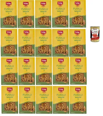 Produktbild von SCHÄR Senza Glutine Fusilli, Glutenfrei Pasta mit 20% Hirse, gluten free pasta, 20x 500g + Italian Gourmet polpa 400g