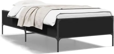 Immagine prodotto di Struttura del letto nera 100x200 cm in legno e metallo