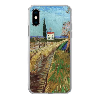 Produktbild von MuchoWow® Handyhülle Schutzhülle Hülle für iPhone X Weg durch ein Weidenfeld - Vincent van Gogh Silikon Softcase Handy Hülle - Handyhülle