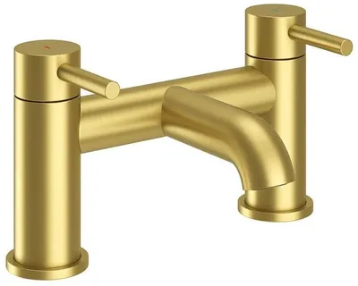 Bad-Dusche-Mischbatterie mit Handbrause, gebürstetes Messing Gold