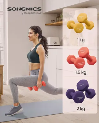 Produktbild von SONGMICS Hantel-Set, Hexagon, mit Hantelständer, Hause