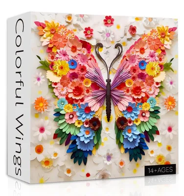 Obrázek produktu pro Puzzle s motýly pro dospělé, 1000 dílků, náročné, s barevnými květinami