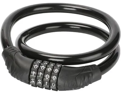 Productafbeelding van Famanu fietsslot met cijfercode, 4 cijfers, voor kinderen, kettingfietsslot, fietstoaccessoires, zwart