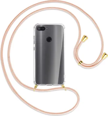 Produktbild von Handykette Backcover-Schutzhülle mit Band (Metall goldfarben) für Xiaomi Mi 8 Lite - rose peach
