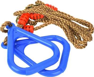 Image de Une paire de balançoires pour enfants en plastique réglables pour la salle de gym, le fitness, le sport, anneau de suspension avec corde, bleu