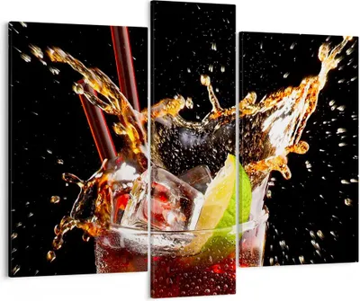 Produktbild von Bild auf Leinwand - Leinwandbild - Trinken saft cocktail nachtisch - 95x80cm - Wand Bild - Wanddeko - Leinwanddruck - Bilder - Kunstdruck - Wanddekoration - Leinwand bilder - Wandkunst - CB95x80-2223
