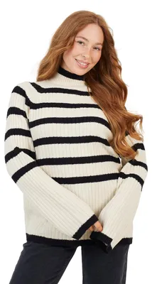 Produktbild von Brave Soul - Pullover für Damen, Moosgarn WH251 (XS) (Cremefarbe/Schwarz)