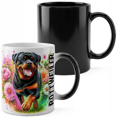 Zdjęcie produktu dla Kubek Magiczny 330Ml Druk - Pies Psy Piesek Rasa Rottweiler