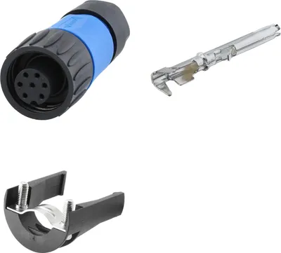 Produktbild von Amphenol SET-RD24-KSG Kabelstecker, inkl. Zugentlastung und Kontakte gerade Buchse Crimpanschluss, Polzahl 6+PE