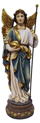 Erzengel Raphael Figur, Kunstharz, handbemalt, 60 cm