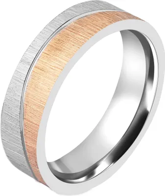 Produktbild von Akzent Herren-Partnerring, silberfarben/ roségoldfarben