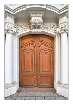 Produktbild von Wallario Wandbild Alte hölzerne Pforte, Größe: 61 x 91,5 cm, Poster mit rahmenlosen Bildhalter