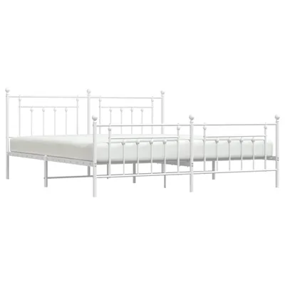 Immagine prodotto di Giroletto con Testiera e Pediera Metallo Bianco 200x200 cm